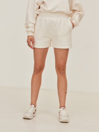 Pantaloni 'Marlo' ABOUT YOU x Sofia Tsakiridou pe alb, Vizualizare model