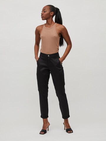 VILA Tapered Chino Pants in Black