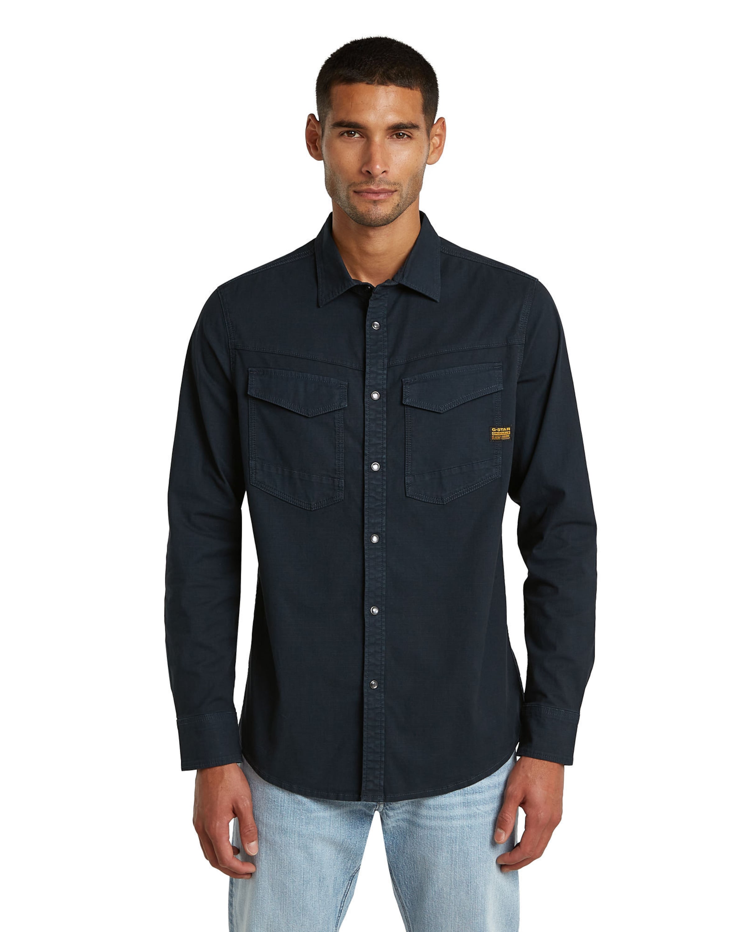 G-STAR Slim fit Button Up Shirt 'Dakota Slim Shirt' in Blue: front