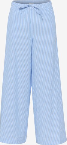 Wide Leg Pantalon 'Dabra' Kaffe en bleu : devant