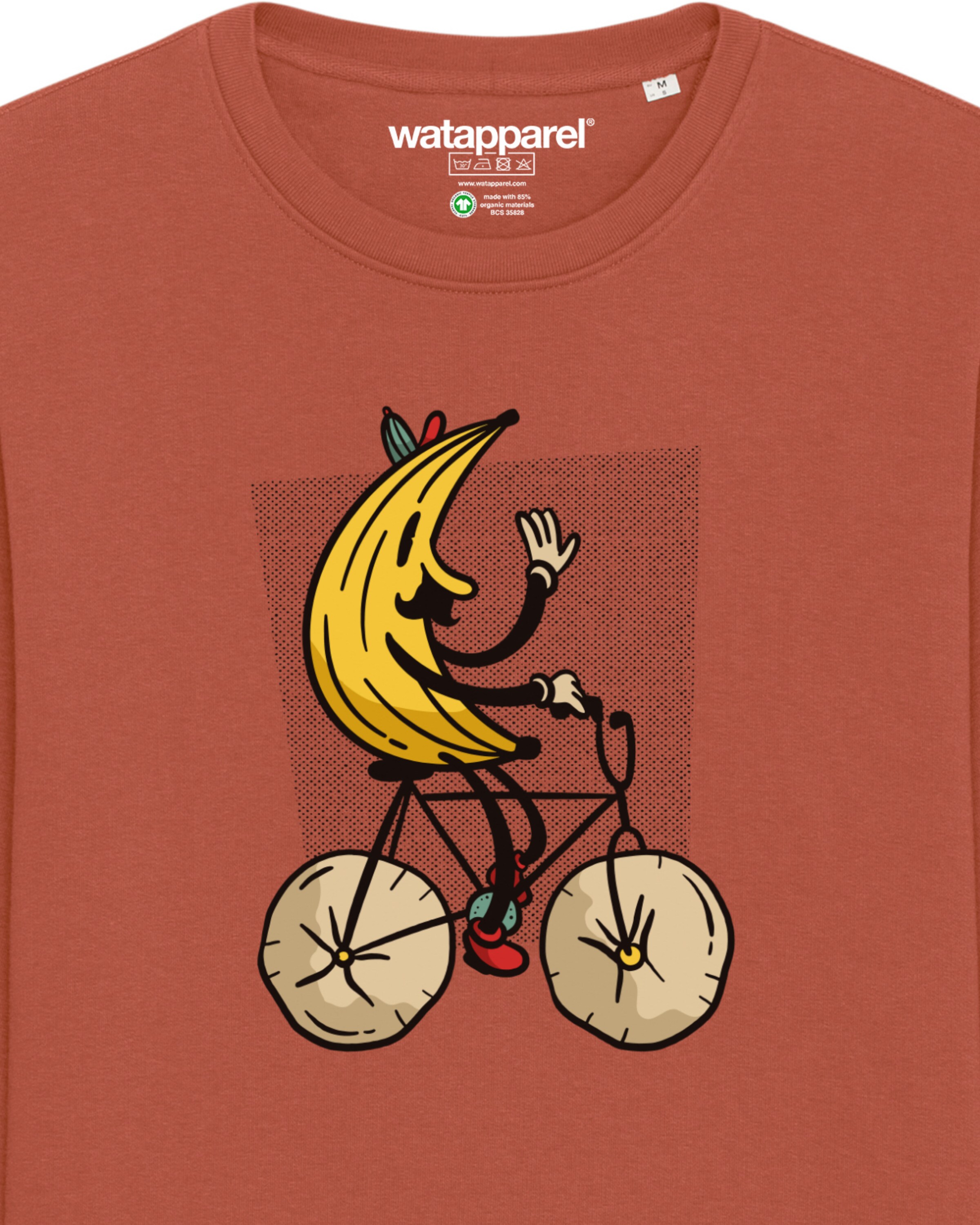 Watapparel Sweatshirt ' Banana Rider ' in Brown