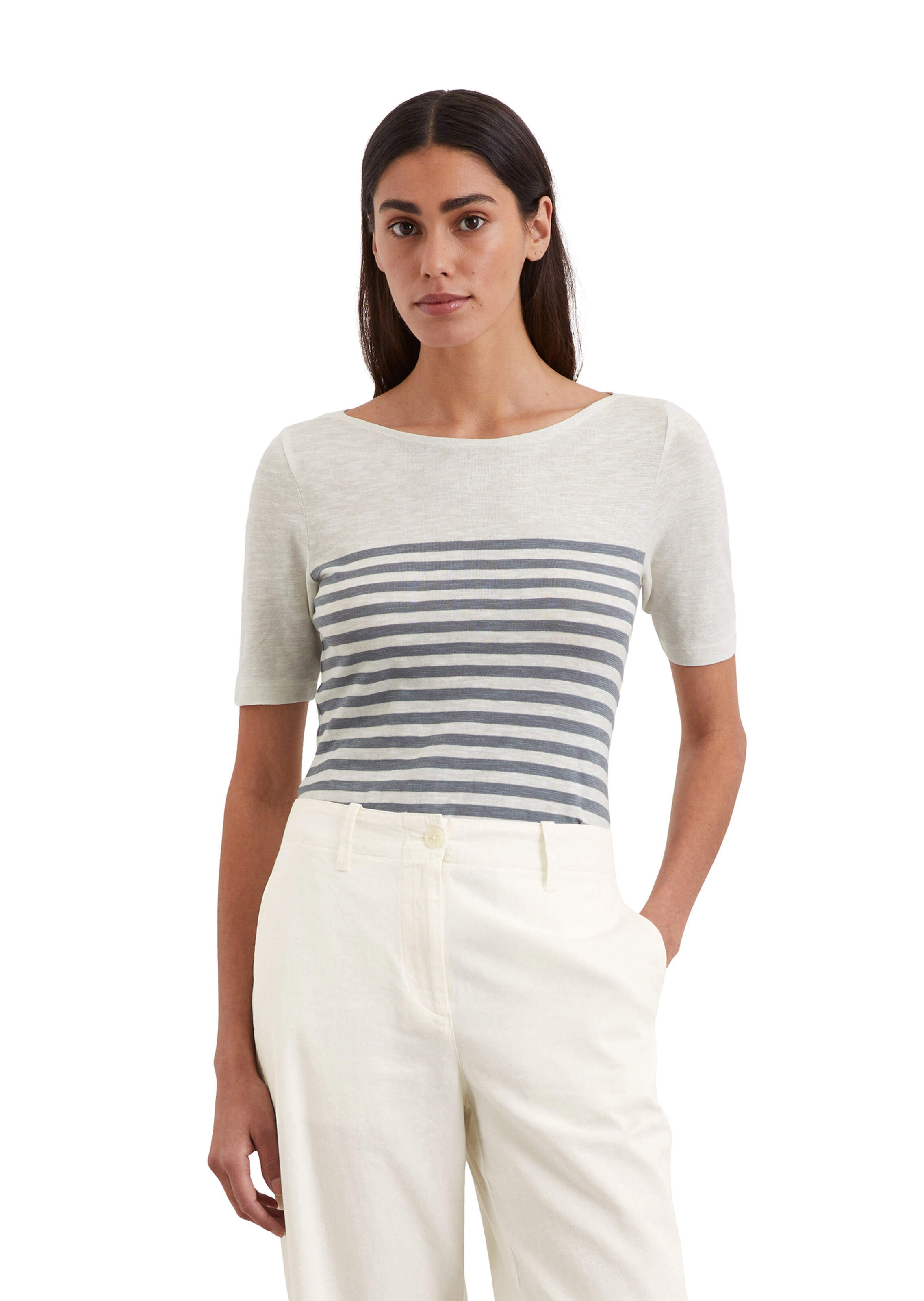 T-shirt Marc O'Polo en blanc : devant