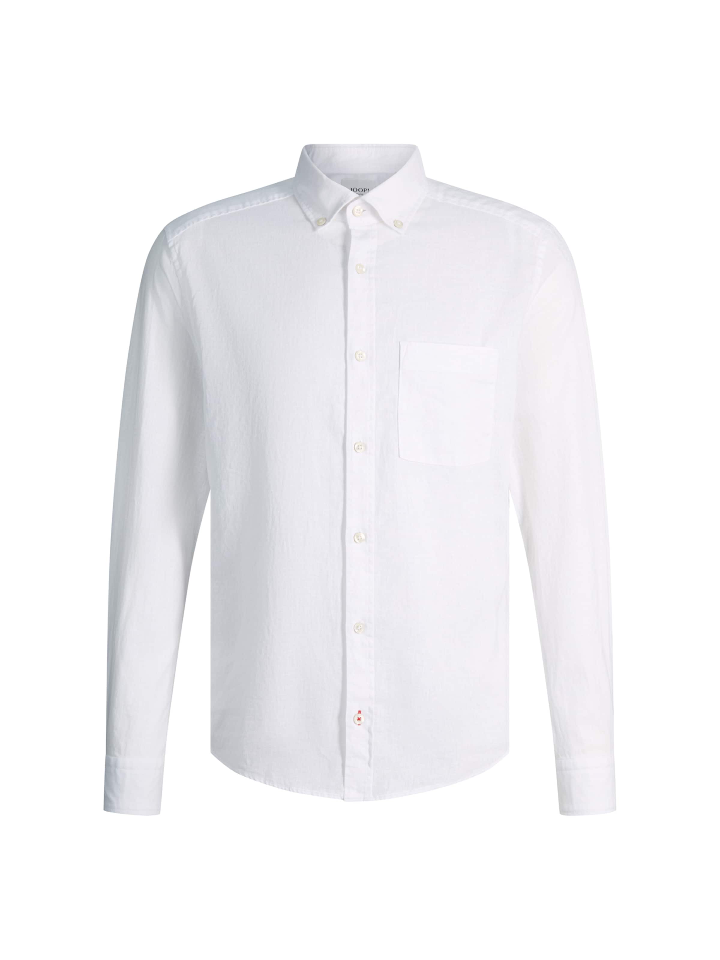 JOOP! Jeans Button Up Shirt 'Hali' in White: front