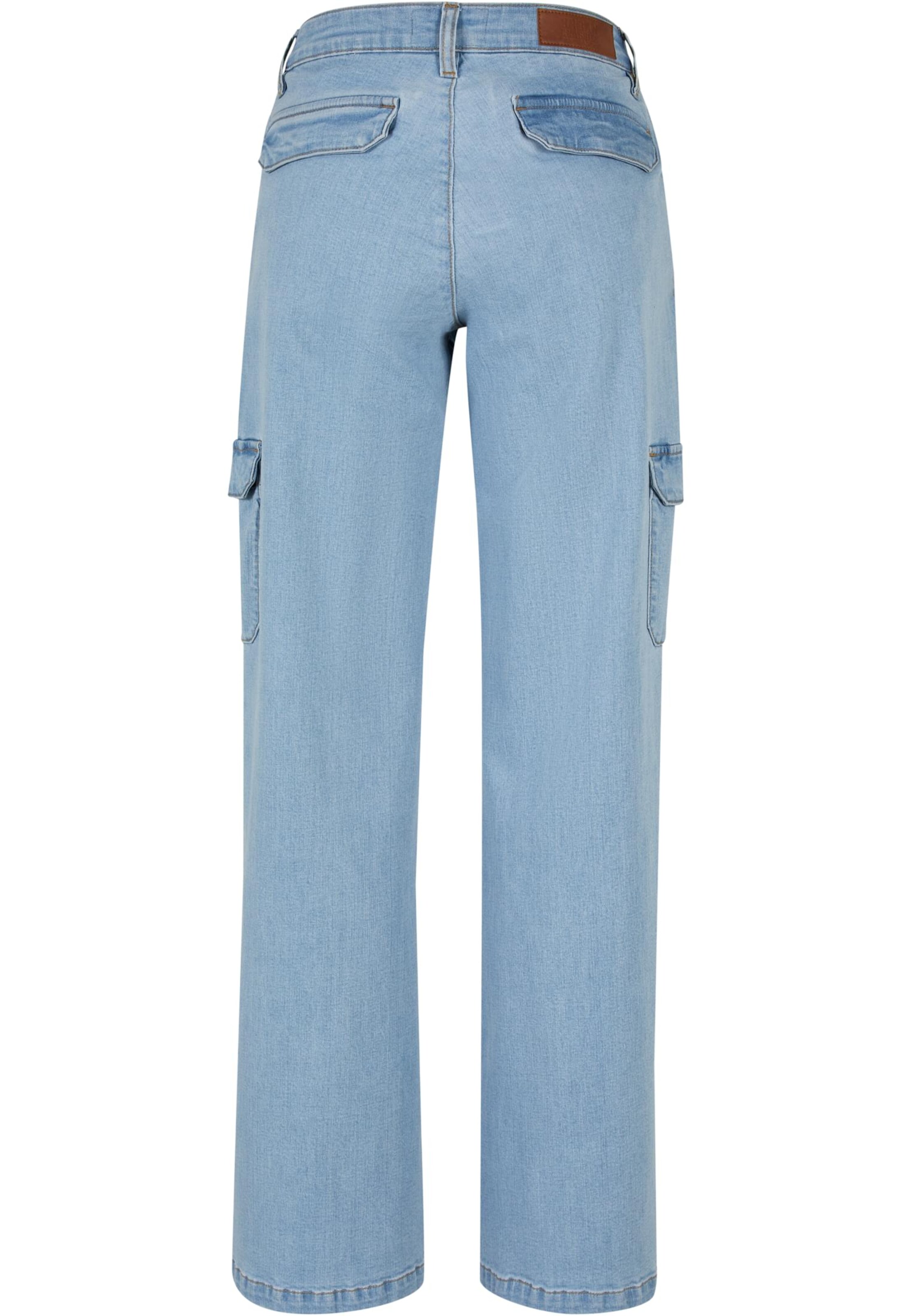 Urban Classics Wide leg Cargo jeans in Blue