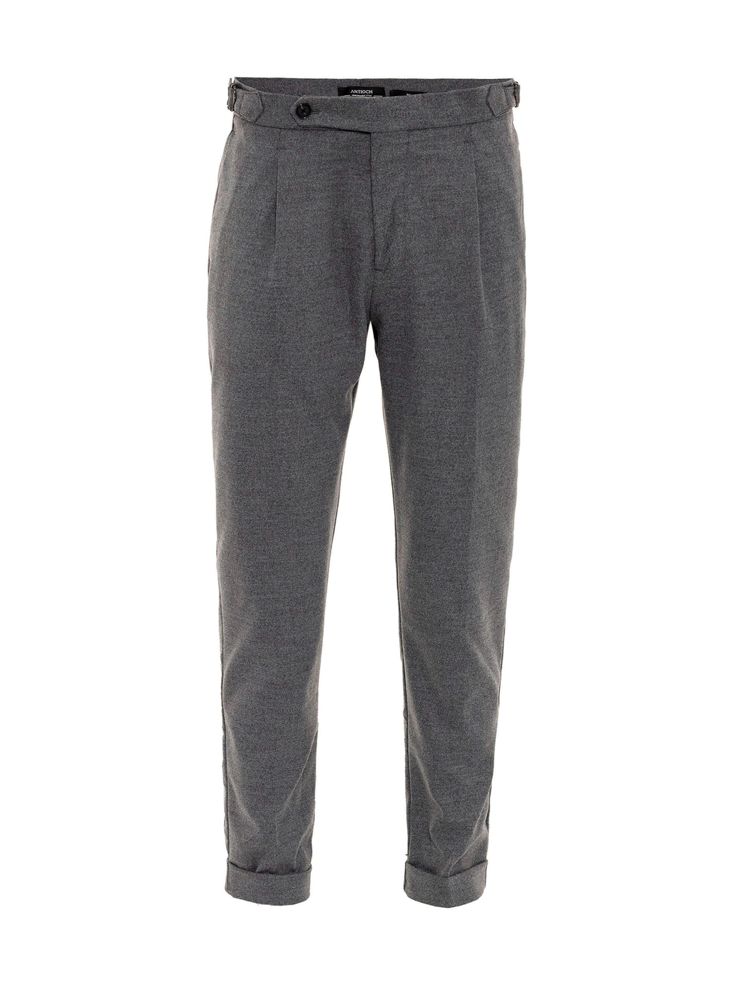 Slimfit Pantaloni con pieghe di Antioch in grigio: frontale