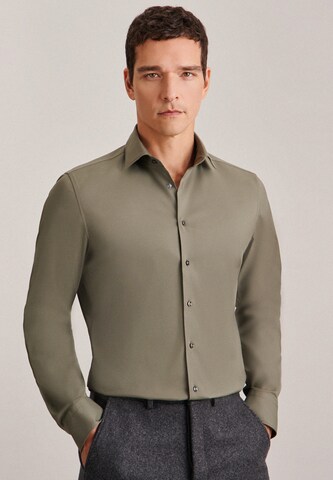 Coupe slim Chemise business SEIDENSTICKER en vert : devant