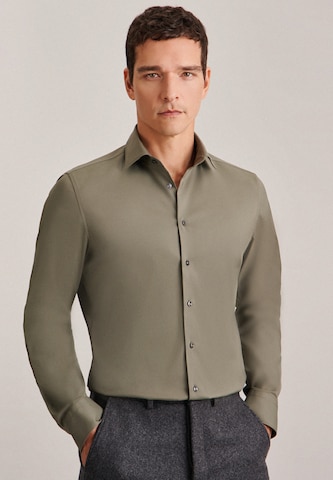 SEIDENSTICKER Slim fit Zakelijk overhemd in Groen: voorkant