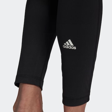 ADIDAS SPORTSWEAR Скинни Спортивные штаны 'Essentials High-Waisted' в Черный