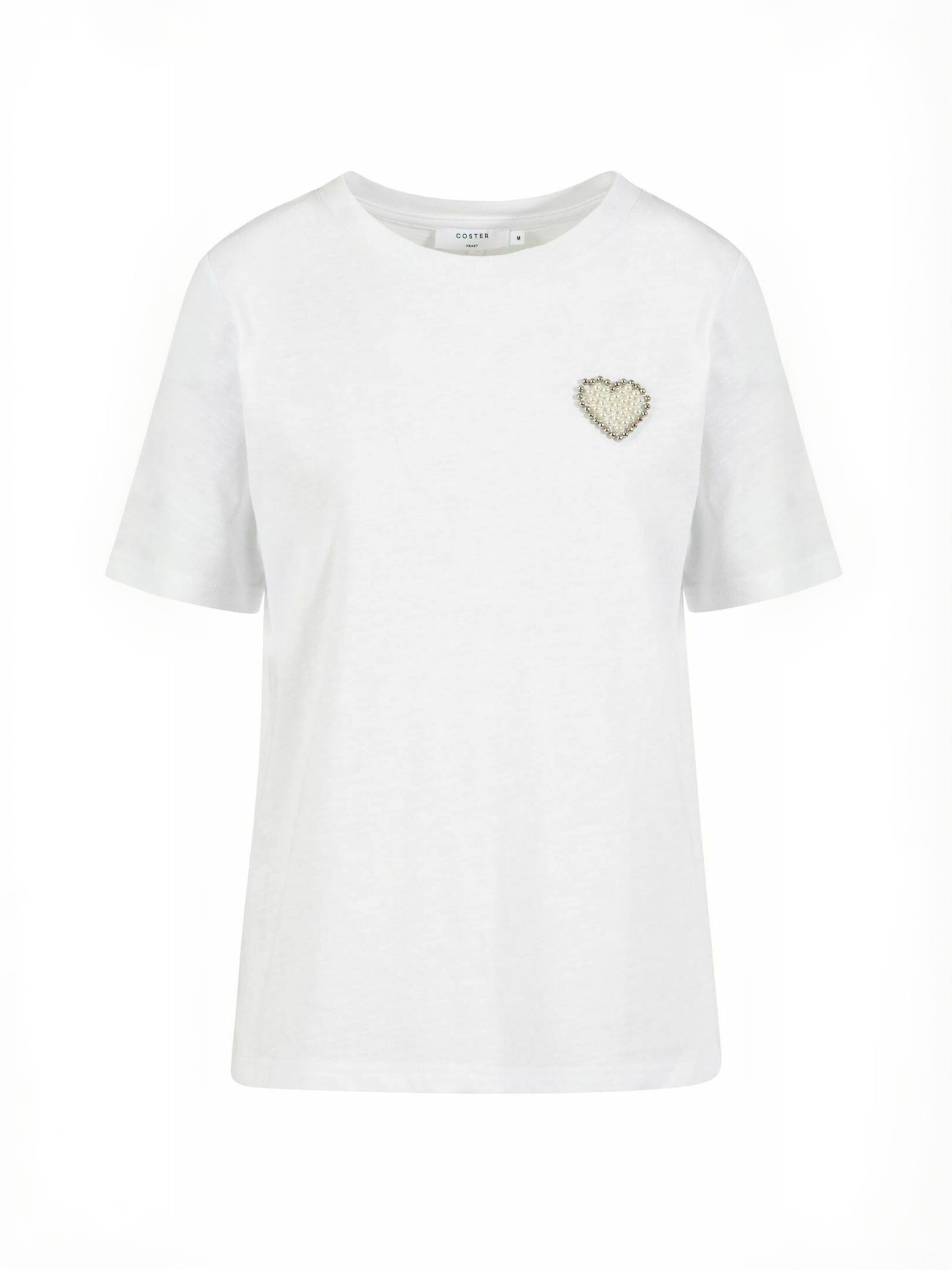 Coster Copenhagen Top ' Beaded ' in Wit: voorkant