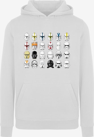F4NT4STIC Sweatshirt 'Star Wars Stormtrooper Piloten Helme' in Weiß: predná strana
