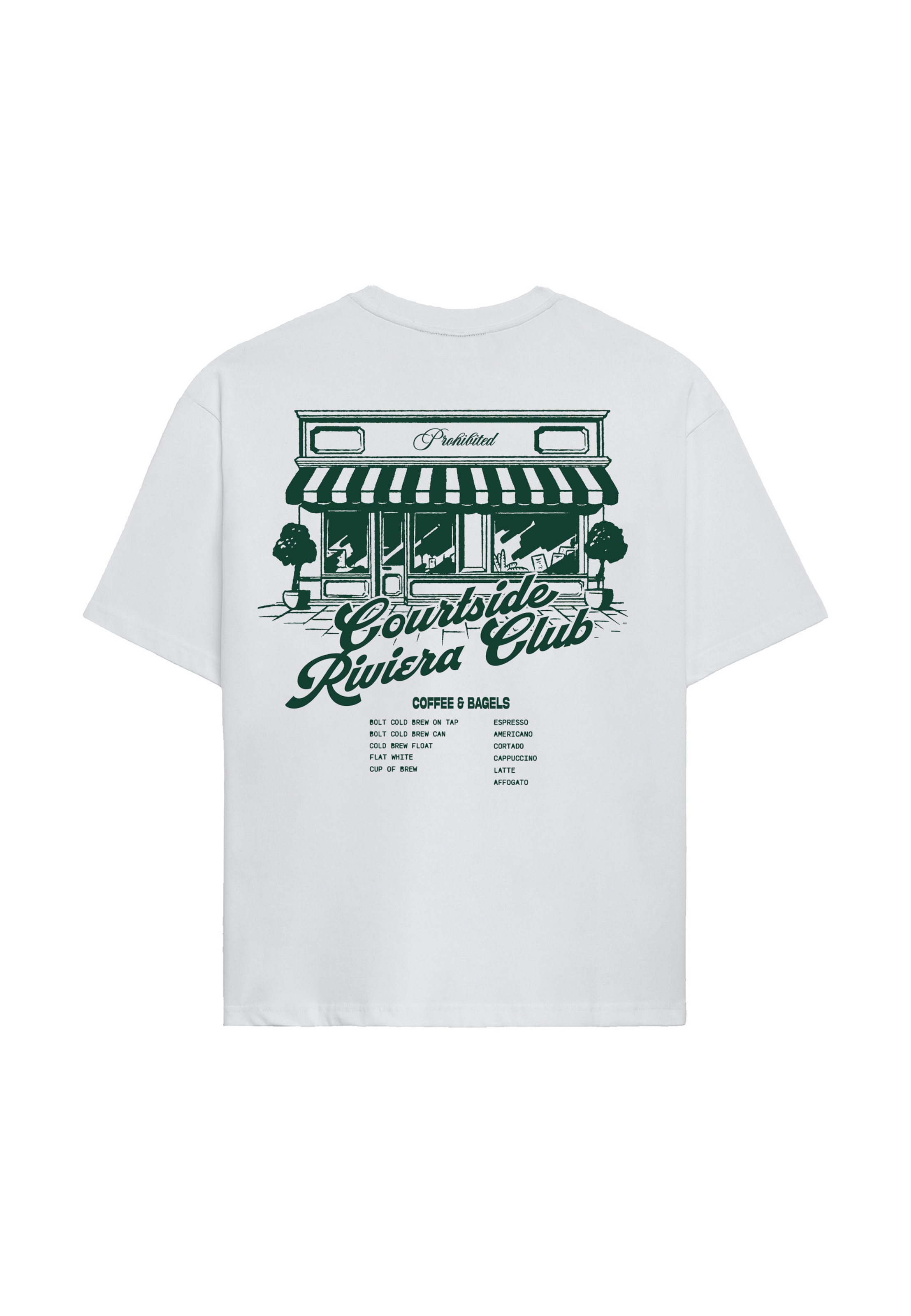 Prohibited Shirt 'Coffee and Bagels' in XL in Dark green / White, Item view