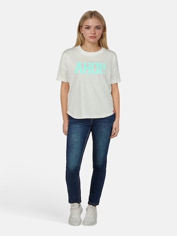 salzhaut Shirt 'LEEV-AHOI' in White
