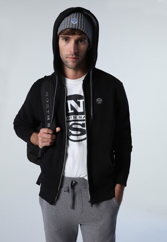 North Sails Zip-Up Hoodie in Black