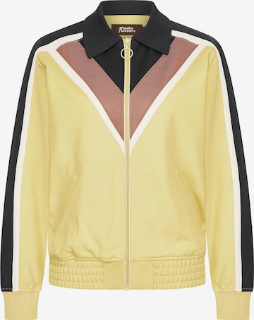 4funkyflavours Between-Season Jacket 'Lovin' Is Really My Game' in Yellow: front