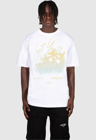 Lost Youth T-Shirt 'PALM' in Weiß: predná strana