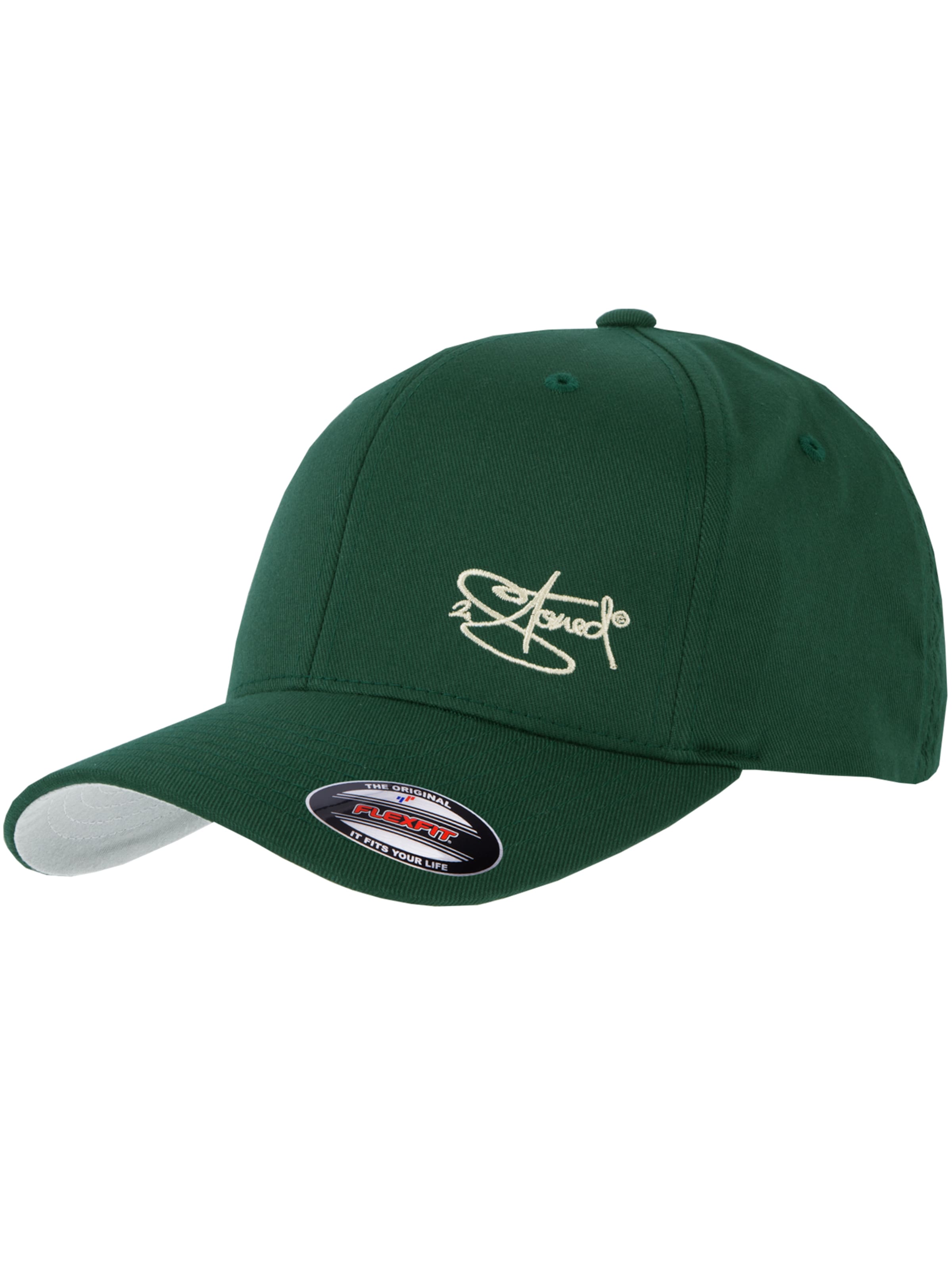 2Stoned Cap 'Flexfit Wooly Combed Classic' in Green: front