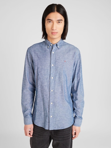 JACK & JONES Regular fit Overhemd 'SUMMER SHIELD' in Blauw: voorkant