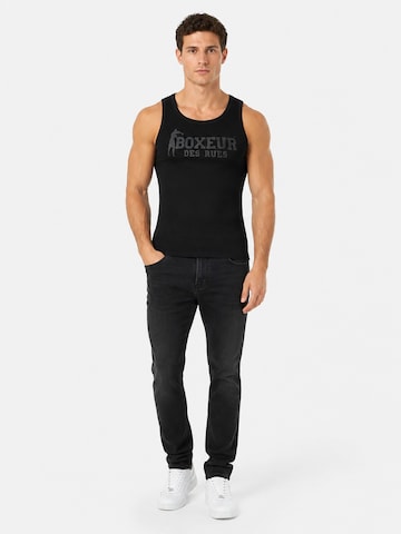 Boxeur des Rues Shirt 'Herren Tanktop Slim Fit Boxeur des Rues, Schwarz, Ton-in-Ton-Logo, Premium-Baumwolle' in Zwart