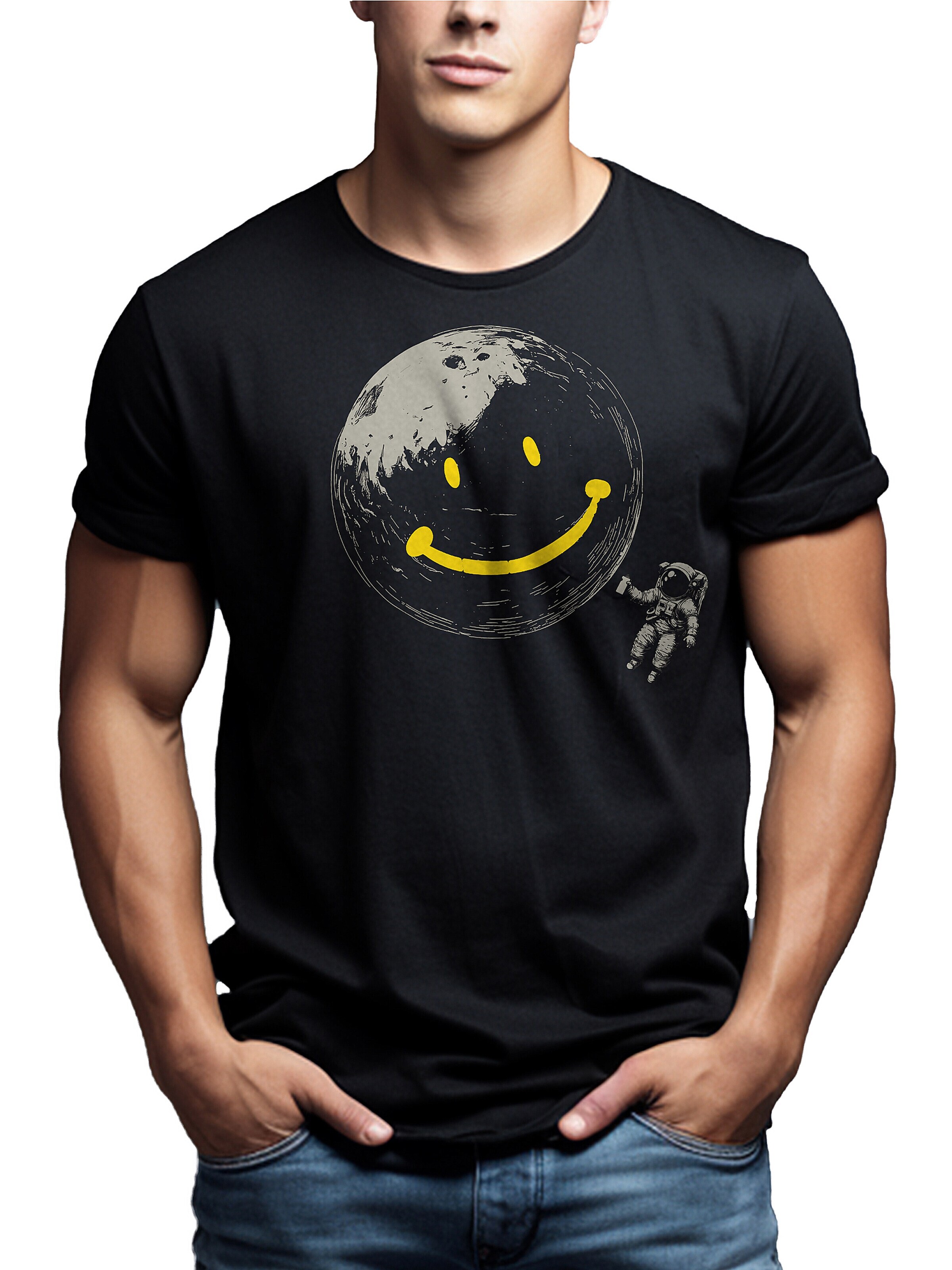 MAKAYA Shirt 'Astro-Smile' in Black