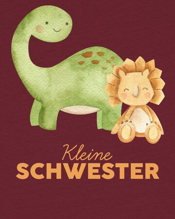 T-Shirt 'Dinosaurier 06 Kleine Schwester' watabout.kids en rouge