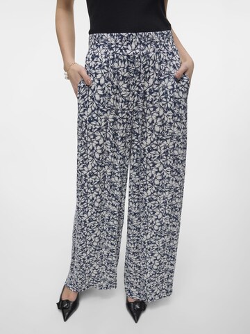 VERO MODA Wide leg Broek 'MENNY' in Blauw