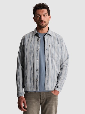 CAST IRON - Ajuste regular Camisa 'Overshirt with jacquard pattern and chest pocket' en gris: frente