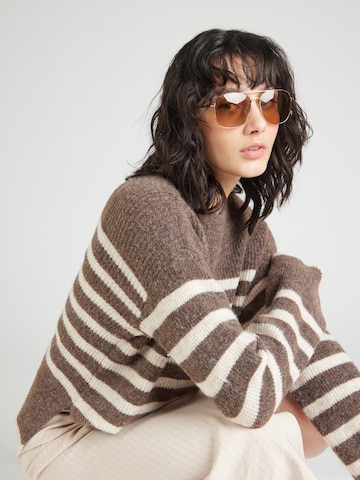 PIECES Sweater 'PCLINE' in Brown