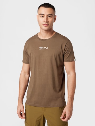 T-Shirt ALPHA INDUSTRIES en marron : devant