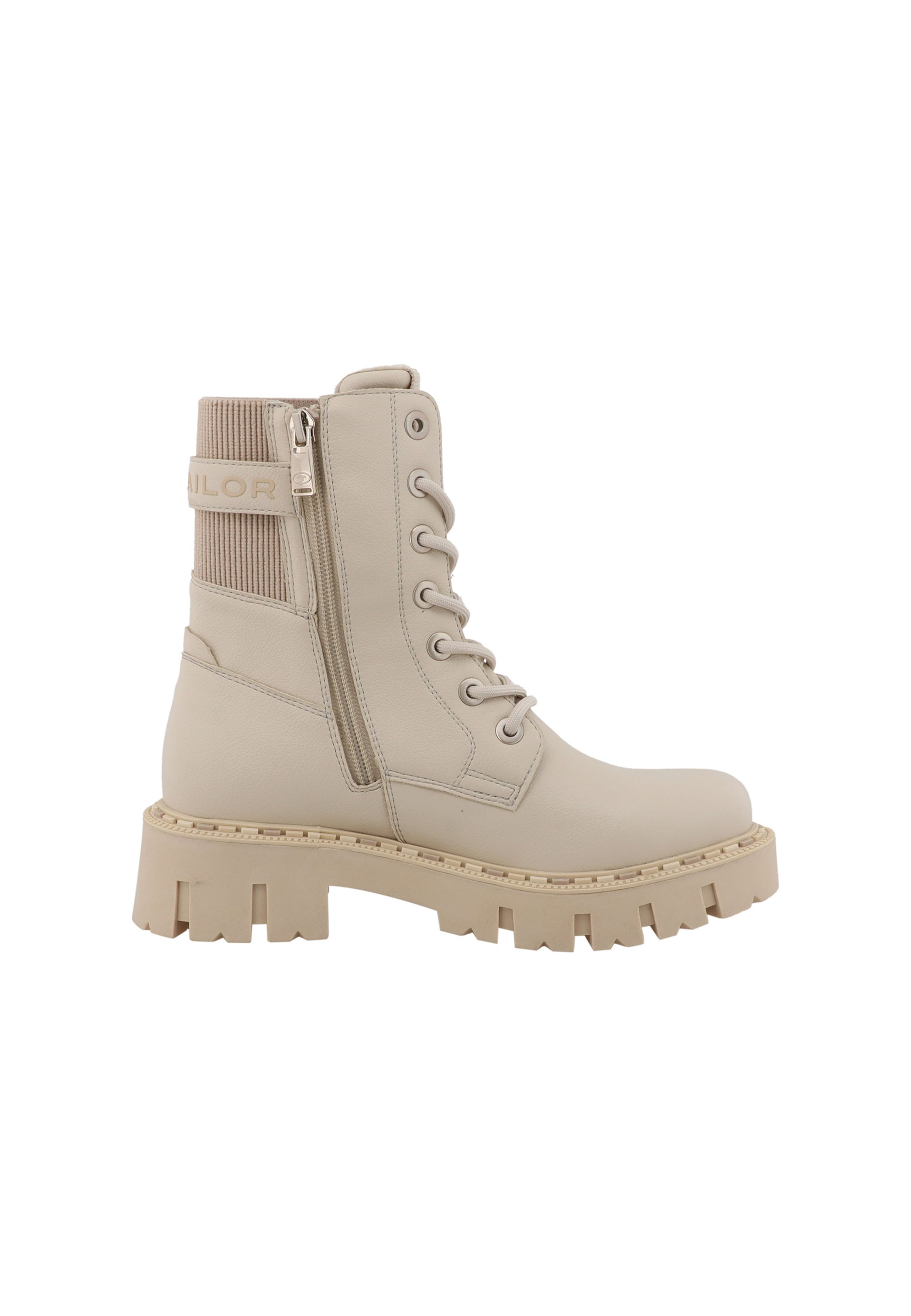 TOM TAILOR Schnürstiefelette in Beige: Vorderseite