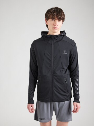 Hummel Sports sweat jacket 'Aston' in Black: front