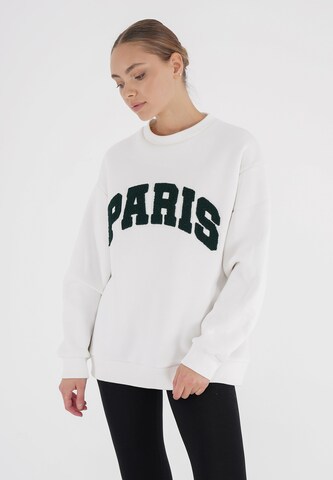 FRESHLIONS Sweatshirt 'Paris' in Wit: voorkant