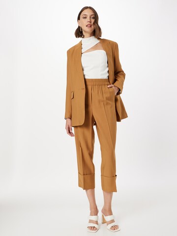 SECOND FEMALE Loose fit Trousers with creases 'Disa' in Brown