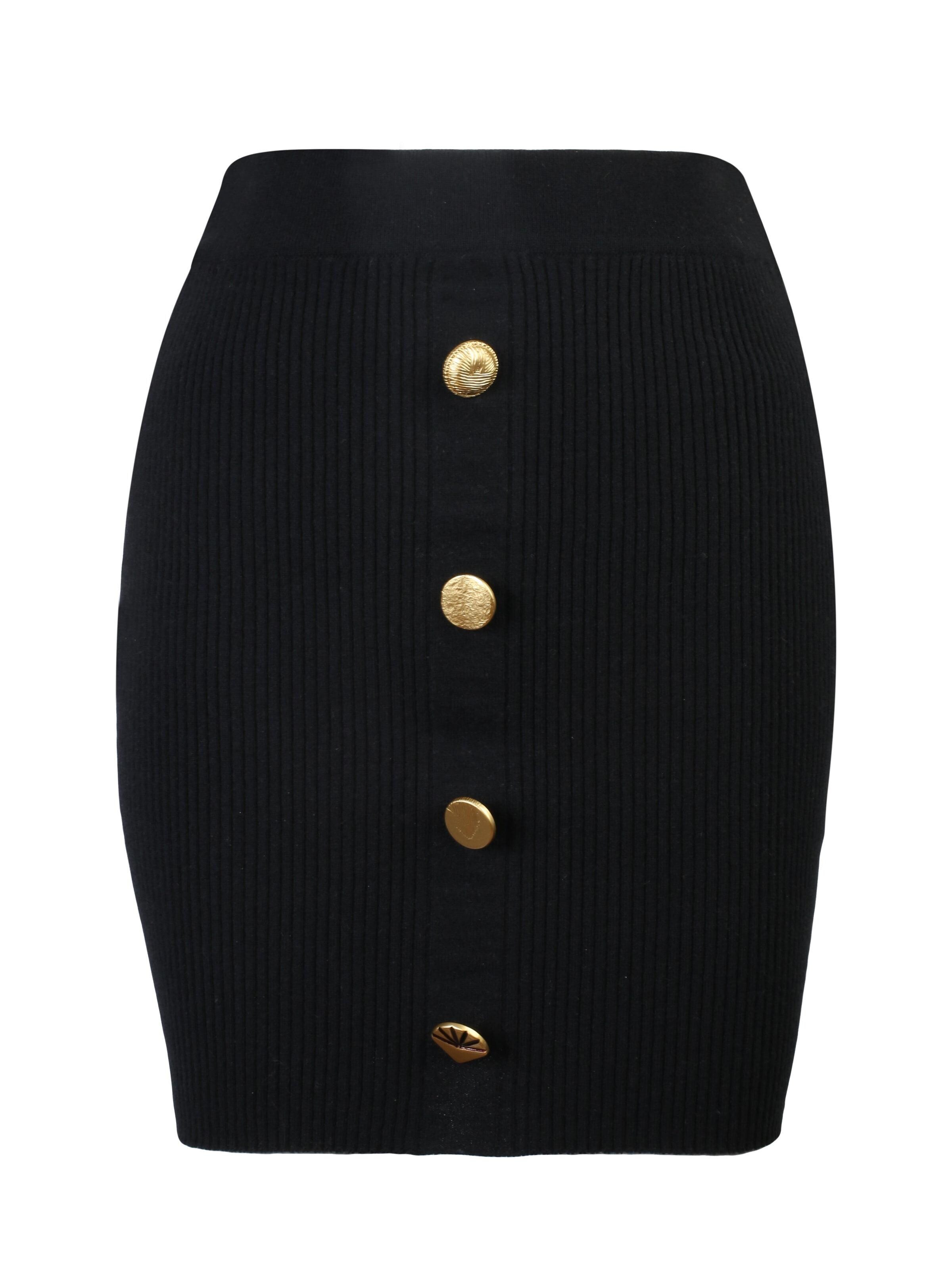 SILK & CASHMERE Rok in Zwart: voorkant