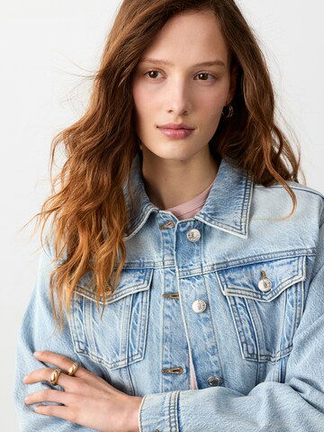 mėlyna MANGO TEEN Demisezoninė striukė 'Cazadora'