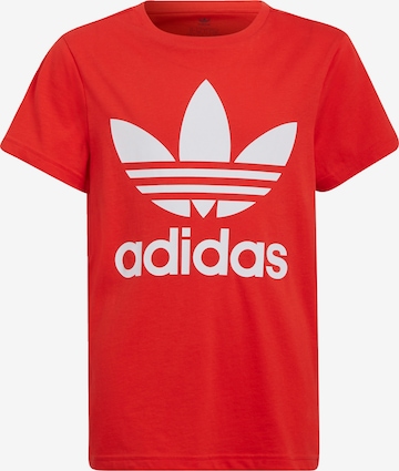 ADIDAS ORIGINALS Тениска 'Trefoil' в червено: отпред