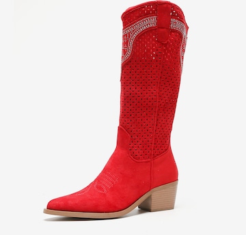 Elara Cowboylaarzen in Rood: voorkant
