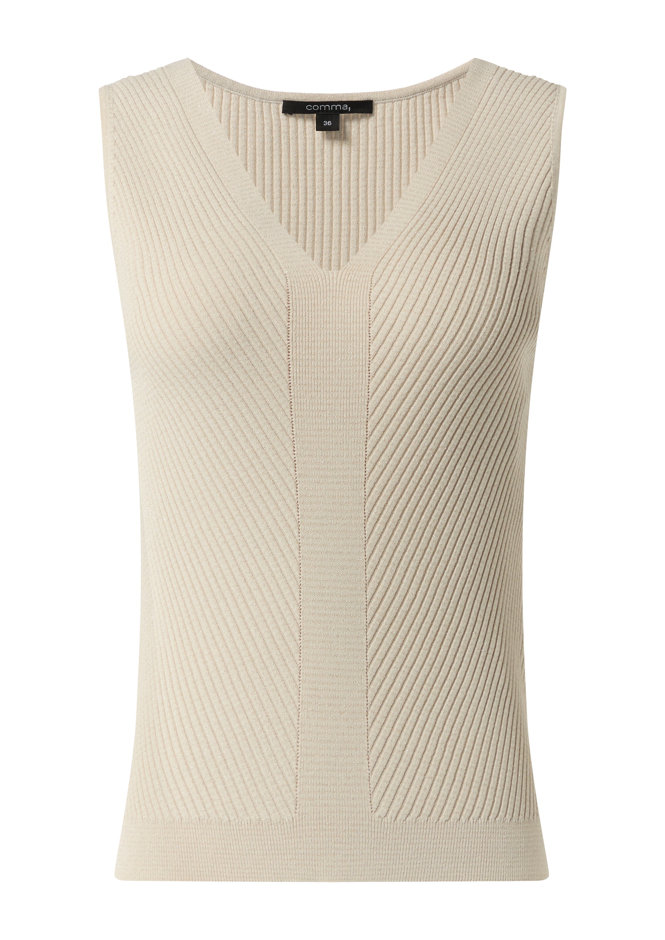 COMMA Gebreide top in Beige: voorkant