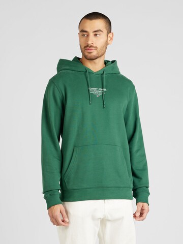 Sweat-shirt 'ESNTL' Tommy Jeans en vert : devant