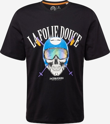 T-Shirt 'FOLIE' JACK & JONES en noir : devant