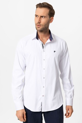 DENIM CULTURE Regular fit Button Up Shirt 'Phil' in White: front