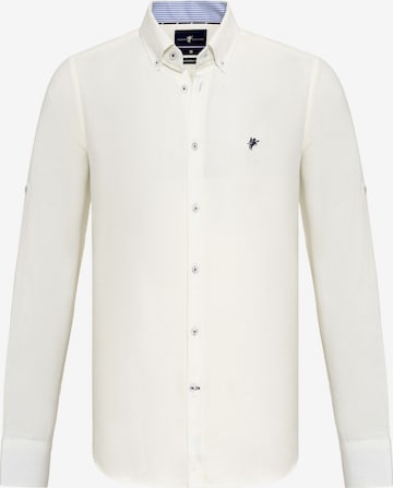 DENIM CULTURE Regular Fit Businesskjorte 'JONES' i hvit: forside