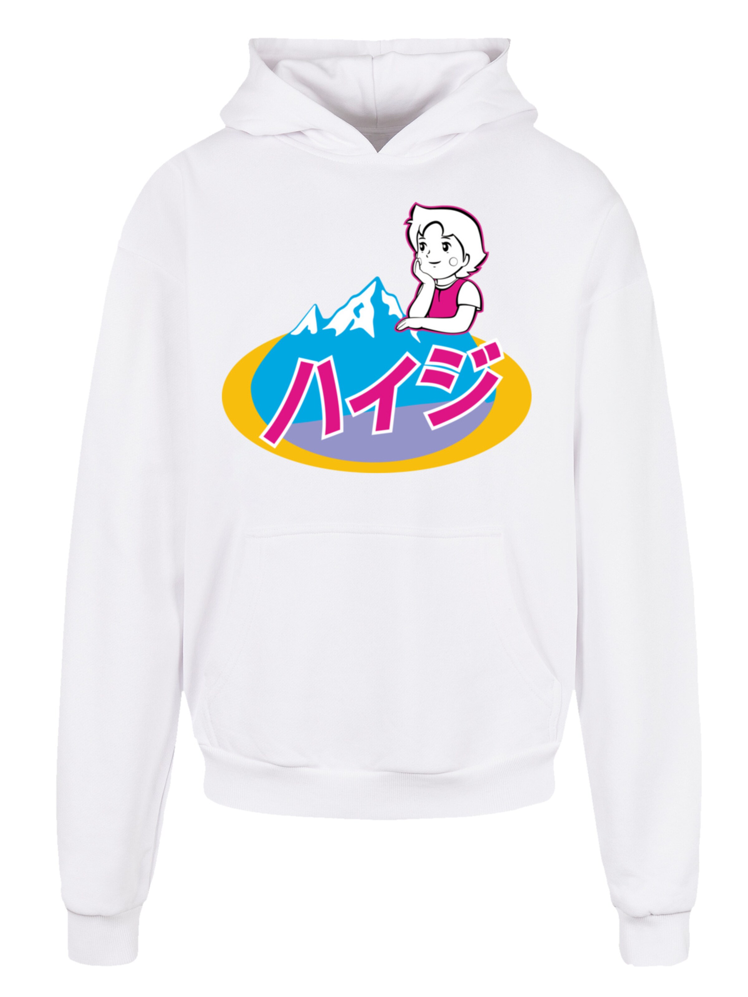 F4NT4STIC Sweatshirt 'Heidi Mountains Are Calling Heroes of Childhood' in Weiß: Vorderseite
