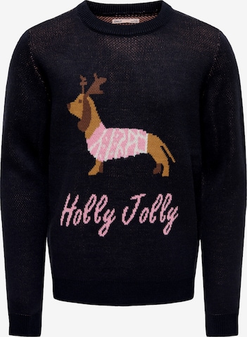 ONLY GIRLS Sweater 'KOGFala Xmas' in Blue: front