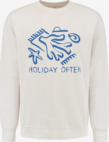 Shiwi Sweatshirt 'HOLIDAY OFTEN' in White: front