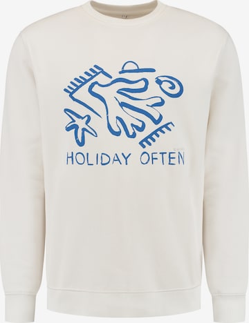 Shiwi Sweatshirt 'HOLIDAY OFTEN' i hvid: forside