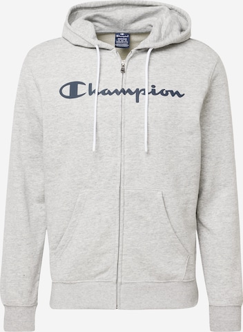 Champion Authentic Athletic Apparel Zip-Up Hoodie in Grey: front