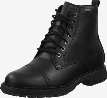 CLARKS Lace-Up Boots 'Batcombe Cap' in Black: front