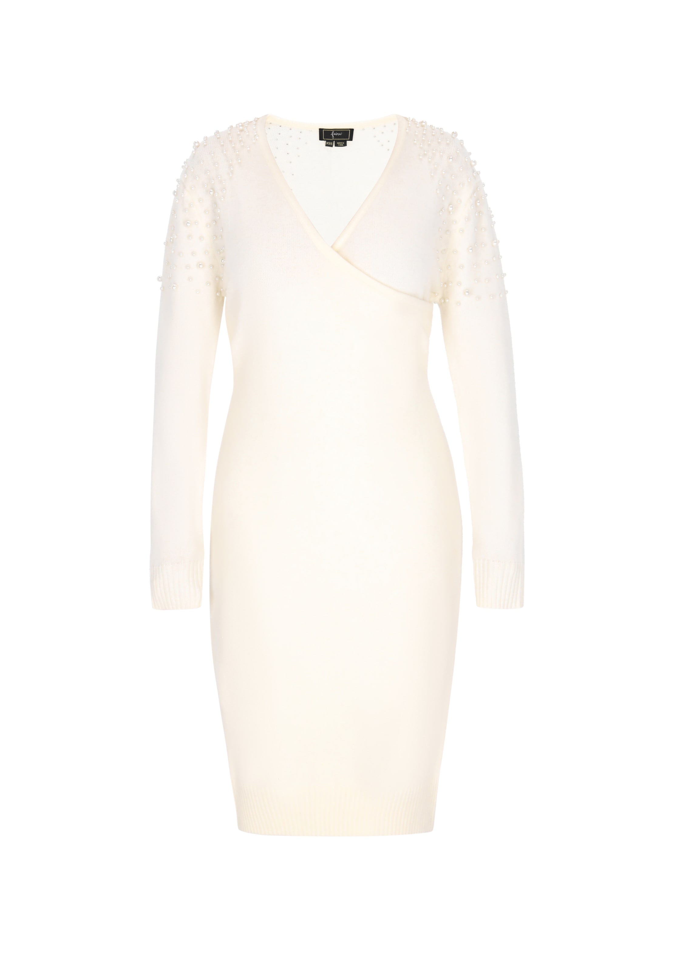 faina Πλεκτό φόρεμα σε λευκό: μπροστά