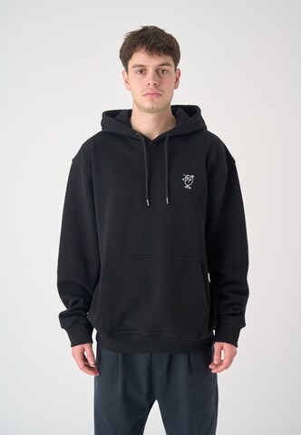 Cleptomanicx Sweatshirt 'Sketch Gull' in Black: front