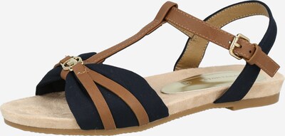 Sandale cu baretă TOM TAILOR pe albastru închis / maro caramel, Vizualizare produs